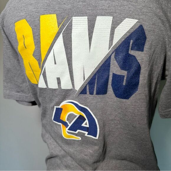 NFL Boys Gray LA Rams Short Sleeve Tees L 14/16 - Picture 4 of 7